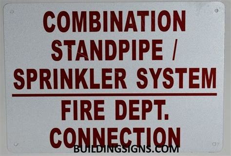 Combination Standpipe And Sprinkler Control Valve Sign