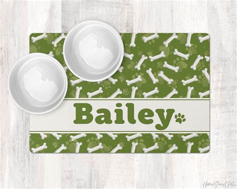 Personalized Dog Bowl Mat Pet Food Placemat Custom Dog Mat | Etsy