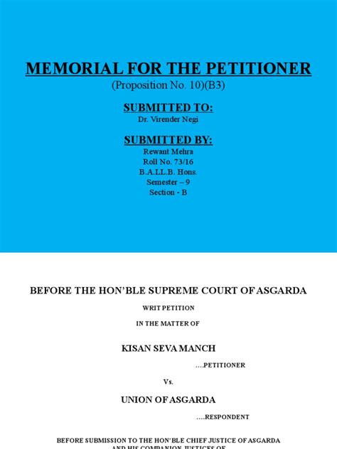 Moot Memorial Pdf Eminent Domain Supreme Court Of The United States