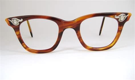 Vintage Tortoise Horn Rim Cat Eye Eyeglasses Ao Frame Etsy Vintage Eyeglasses Frames Horn