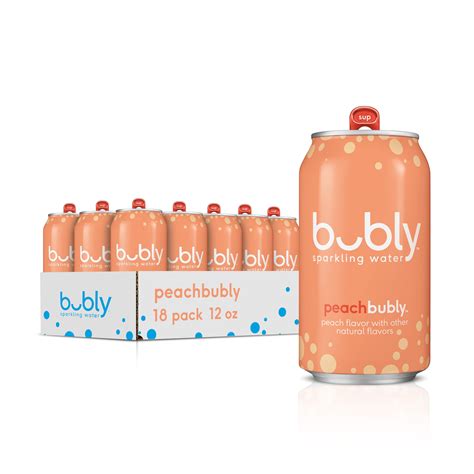 Bubly Peach Flavored Sparkling Water 12 Oz 18 Pack Cans Walmart