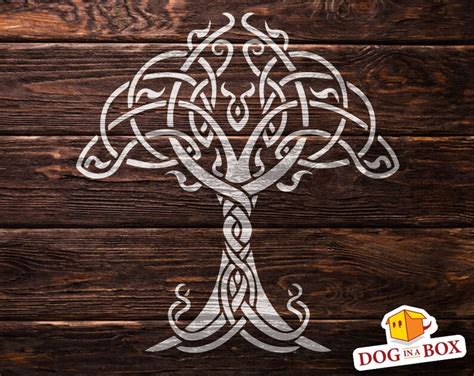 Celtic Tree Stencil N 1 Tree Stencil Norse Stencil Tree Of Etsy