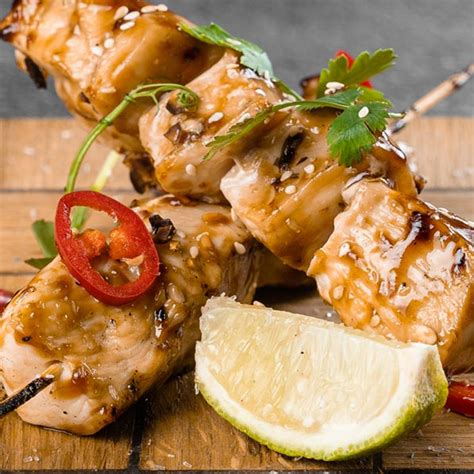 Brochettes De Poulet Marin Au Citron Et Au Thym Jean Giner