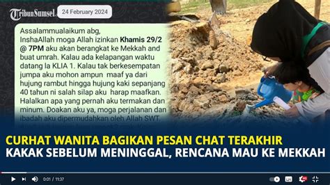 Curhat Wanita Bagikan Pesan Chat Terakhir Kakak Sebelum Meninggal