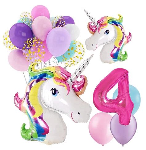 BALONY zestaw urodziny 4 LATKA JEDNOROŻEC UNICORN 9668102827 Allegro pl