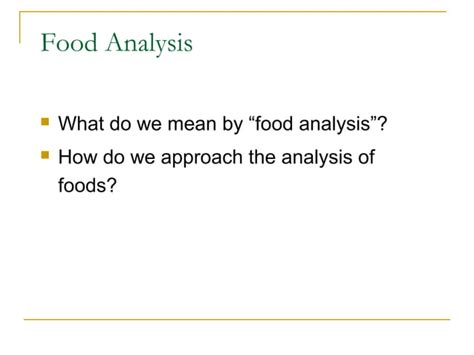 Food Analysis Quality Control | PPT