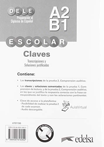 Preparación al DELE escolar A2 B1 Libro de claves EducaSpain