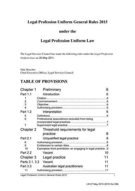 Legal Profession Uniform Law Solicitors Rules Legal Profession