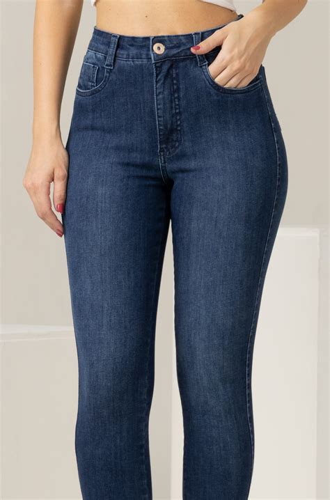 Cal A Jeans Feminina Escura Skinny F Oxiblue Jeans