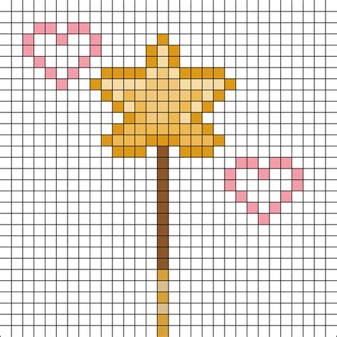 Star Wand Perler Bead Pattern Bead Sprites Simple Fuse Bead Patterns