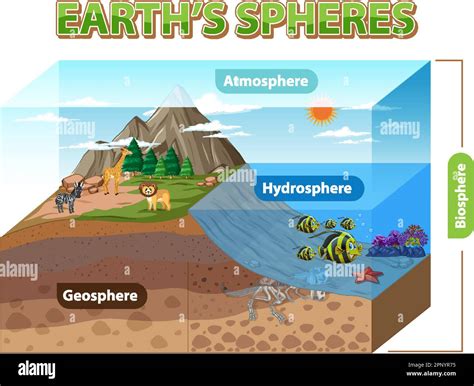 Diagrama que muestra la ilustración de la esfera de la tierra Imagen