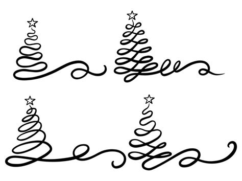 Christmas Tree black and white 34319924 Vector Art at Vecteezy