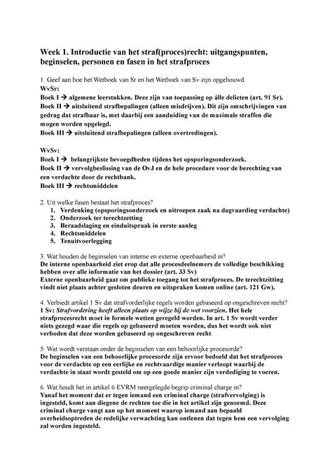 Week 1 Opdr Week 1 Introductie Van Het Straf Proces Recht