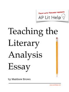 Teaching The Literary Analysis Essay Ap Lit Help Teaching The