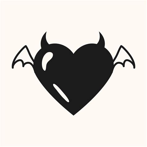 Black Devil Heart Icon Cute Premium Vector Rawpixel