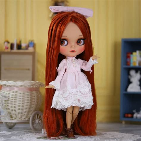 Helena Premium Custom Neo Blythe Doll With Ginger Hair Tan Skin