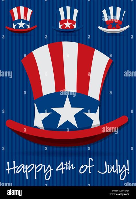 Patriotic Uncle Sam Hat Th Of July Hat Set In Vector Format Stock