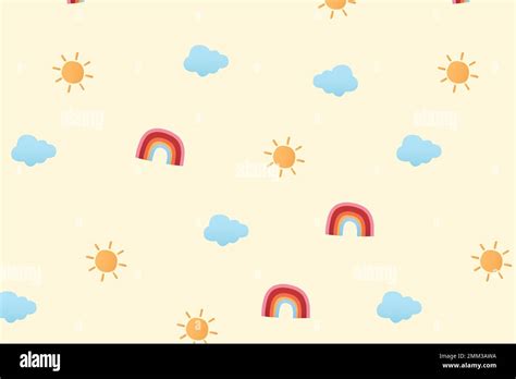 Cute Weather Pattern Background Wallpaper Weather Vector Illustration