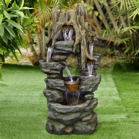 Indoor/Outdoor Water Fountain Rainforest Waterfall with LED Lights