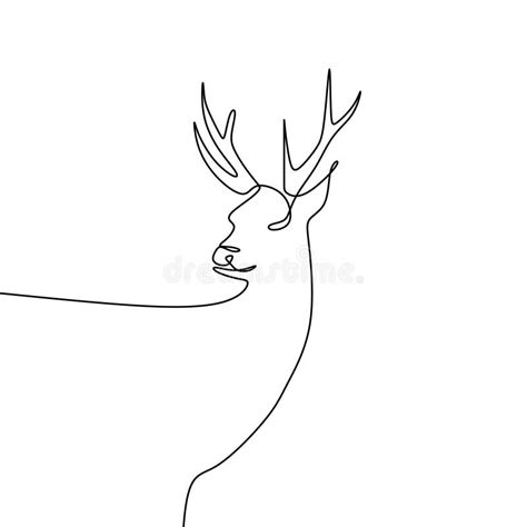 Deer Continuous One Line Drawing Vector Illustration Stock Vector Illustration Of Antler