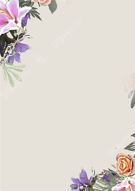 Wallpaper With Creative Watercolor Flowers Page Border Background Word