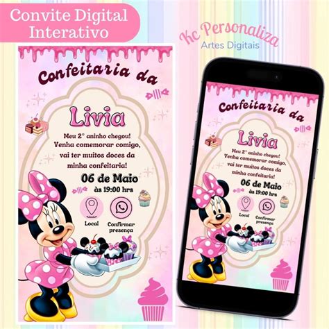 Convite Digital Interativo Confeitaria Da Minnie Elo