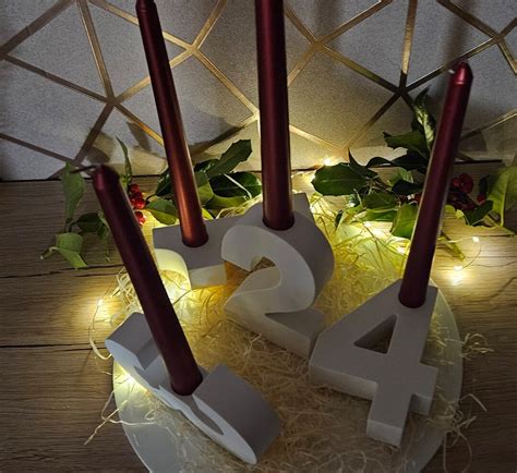 Adventskranz Raysin Zahlen Advent Etsy De