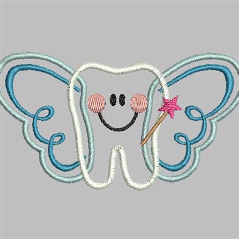 Tooth Fairy And Tooth Appliques Tooth Machine Embroidery Etsy