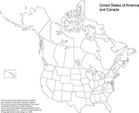 Blank United States Map Printable Valid Blank Us And Canada Map with ...