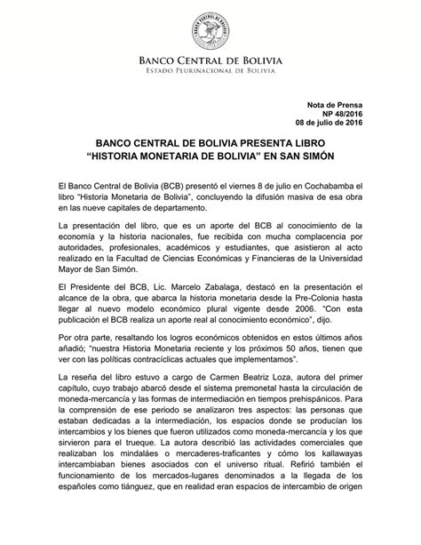 Banco Central De Bolivia Presenta Libro Historia