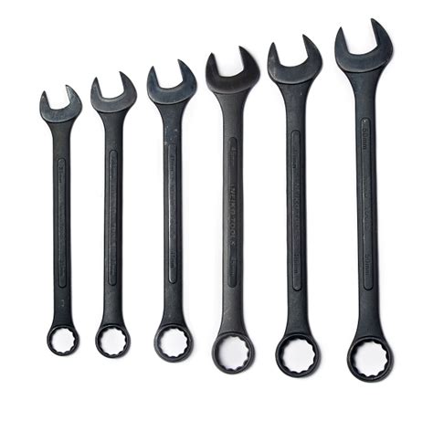 6 Piece Black Oxide Jumbo Wrench Set-Metric