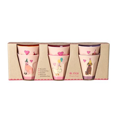 Melamin Becher 6er Set Small Mit Tiermotiv Lavender Además Design Shop