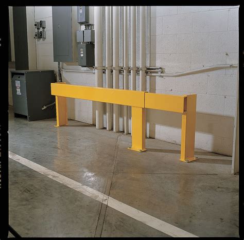 GRAINGER APPROVED Yellow, Steel, Guard Rail System, Floor Mounted Guard ...