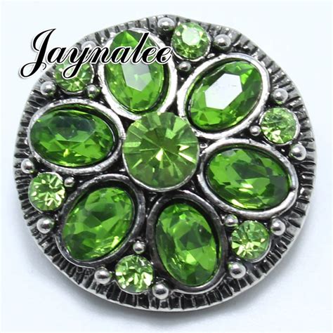 10pcs Lot Snaps Metal Charm Crystal Rhinestone Ginger Chunky Button