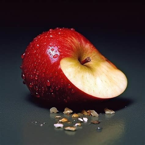 Premium Ai Image A Red Apple With Water Droplets On It