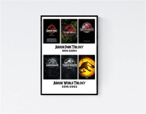 Jurassic Park Jurassic World Trilogy Anthology Series Etsy