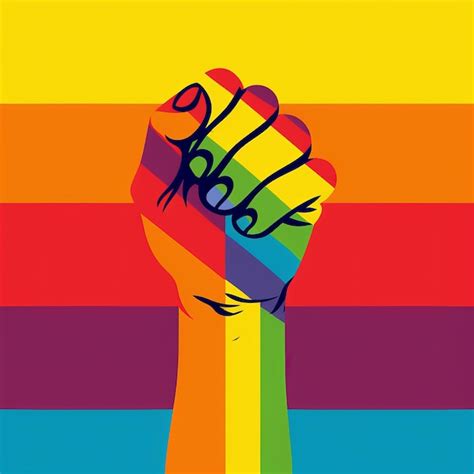 Premium Photo Gay Pride Lgbt Flag Colors Fist Generative Ai