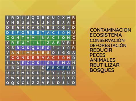 Tipos De Ecosistemas Sopa De Letras