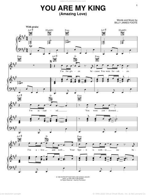 Newsboys You Are My King Amazing Love Sheet Music For Voice Piano Or Guitar