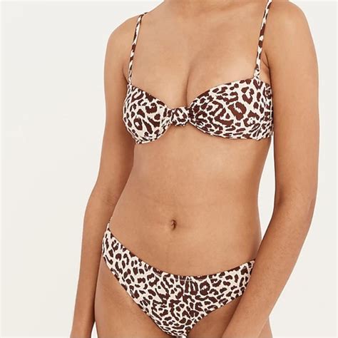 J Crew Swim J Crew Highrise Bikini In Leopard Print Top S Nwt