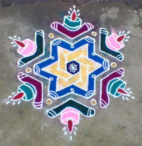 Deepam Kolam Dots Star Kolam Kolams Of India