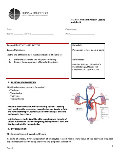 Human Histo And Embryo Module 9 Section Schedule