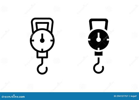 Weight Scale Icon Vector Set Manual Scales Symbol Stock Vector