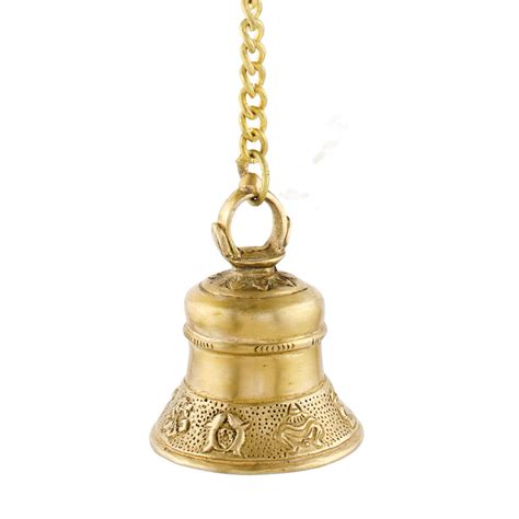 Brass Temple Bell With Long Chain