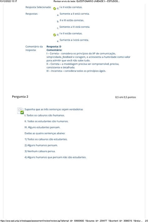 Estudos Disciplinares IV Questionário I Estudos Disciplinares IV