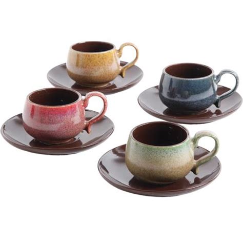 Mr. Coffee 104356.08 8 Piece Espresso Cup And Saucer Set For 4 ...