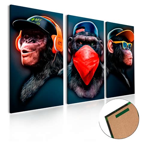 Quadro Decorativo Macaco Dj Cego Surdo Mudo X Cm Shopee Brasil