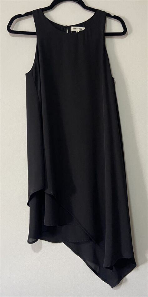 Monteau Los Angeles Womens Sleeveless Black Dress Size Xs Asymmetrical