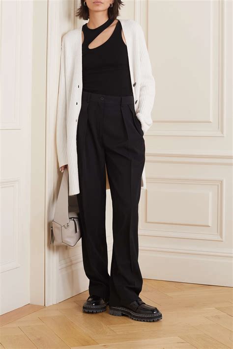 PROENZA SCHOULER WHITE LABEL Belted Ribbed Cotton And Cashmere Blend