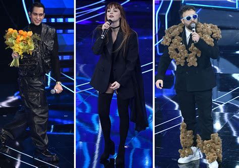 Sanremo 2024 Annalisa Femme Fatale E Dargen Teddy Bear Pagelle Look